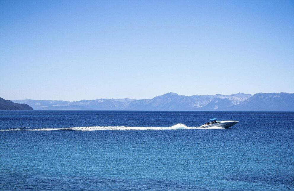 Speed boat on Lake Tahoe
